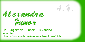 alexandra humor business card